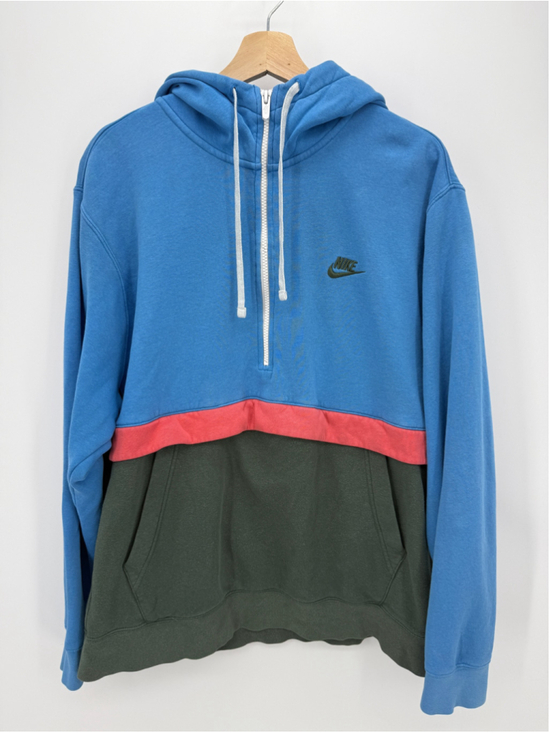 Nike Other - VTG Y2K Nike Hoodie sweatshirt Colorblock NSW Club Half-zip Blue Green Men Sz XL